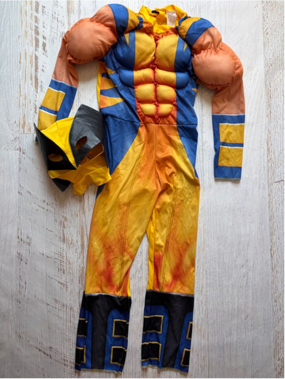 Boys Marvel Wolverine Superhero Costume One Size Yellow Blue